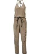 Isabel Benenato - Four-pocket Jumpsuit - Women - Silk - 42, Women's, Brown, Silk