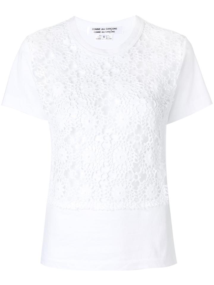 Comme Des Garçons Comme Des Garçons Embroidered Fitted Top - White