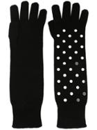 No21 Studded Gloves, Women's, Black, Pvc/virgin Wool