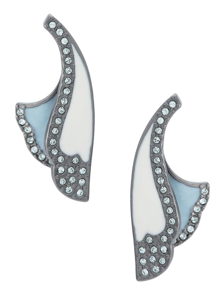 Camila Klein Enamelled Petal Earrings - Metallic