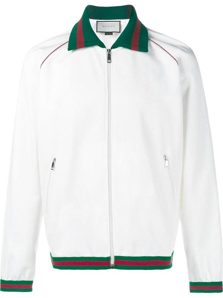 Gucci Striped Track Jacket, Men's, Size: Xs, White, Polyester/cotton/polyamide