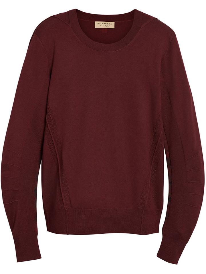 Burberry Ribbed Detail Sweater - Red