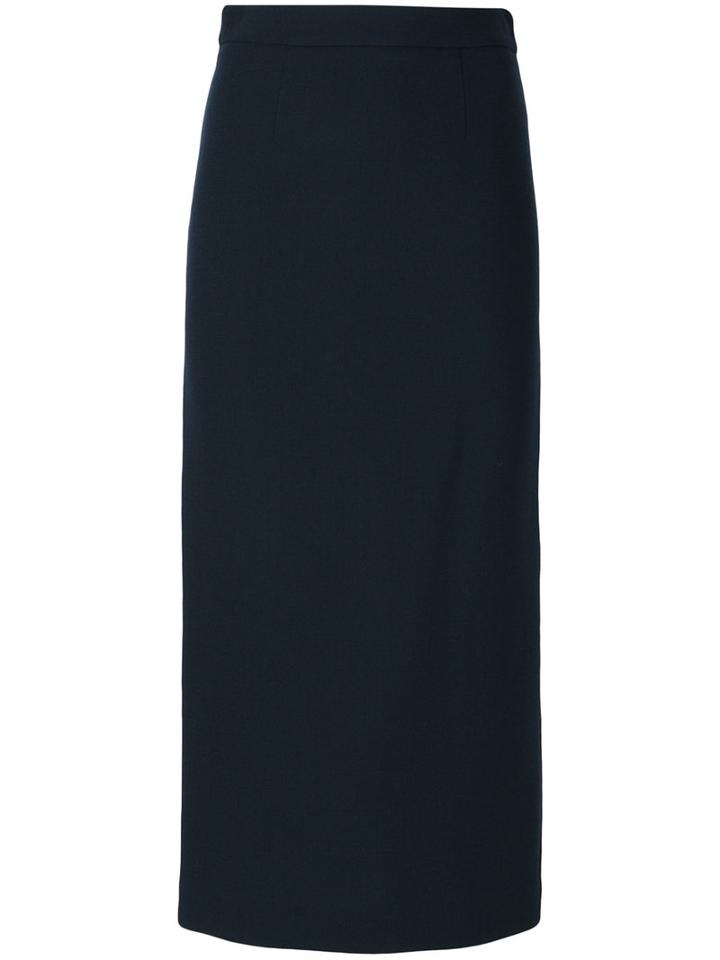 P.a.r.o.s.h. - Straight Midi Skirt - Women - Spandex/elastane/wool/polyimide - M, Blue, Spandex/elastane/wool/polyimide