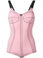 Marco De Vincenzo Seam Detail Sweetheart Bodysuit - Pink