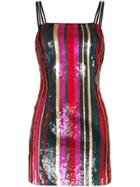 Haney Elektra Sequin-stripe Mini Dress - Multicolour