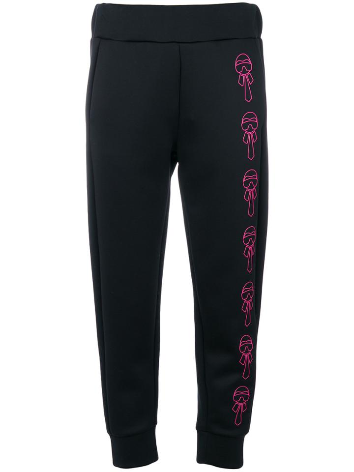 Fendi Karlito-appliqué Track Pants - Black