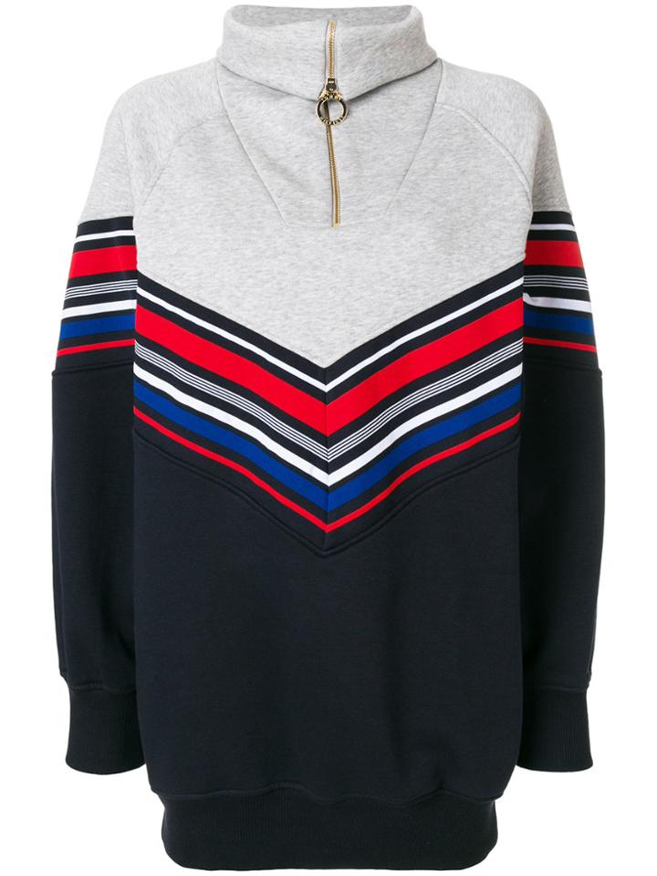 Tommy Hilfiger Chevron Striped Hoodie Dress - Blue