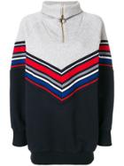 Tommy Hilfiger Chevron Striped Hoodie Dress - Blue