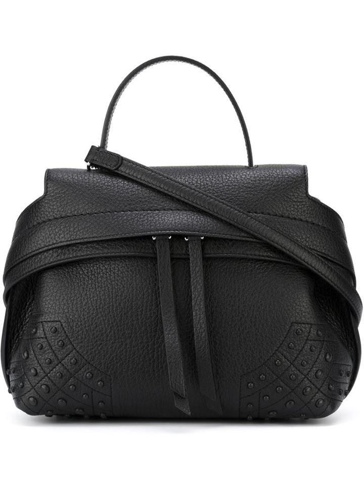 Tod S Wave Tote, Women's, Black, Leather