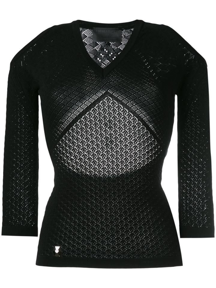 Philipp Plein Cut-out Knitted Top - Black