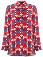 Reinaldo Lourenço - All-over Print Shirt - Women - Silk - 40, Blue, Silk