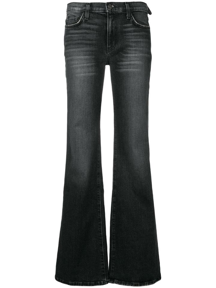 Current/elliott Low Rise Flared Jeans - Black