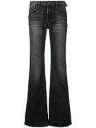 Current/elliott Low Rise Flared Jeans - Black