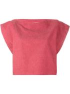 Martine Jarlgaard Cropped Boxy Blouse - Red