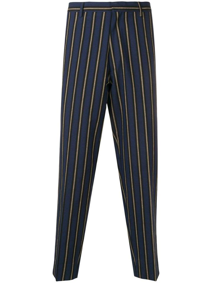 Études Vertical Striped Trousers - Blue