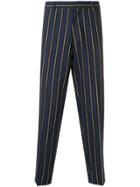 Études Vertical Striped Trousers - Blue
