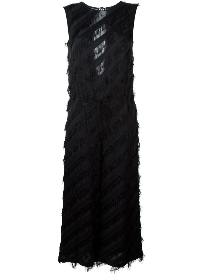 Christian Wijnants Fringed Stripes Jumpsuit, Women's, Size: 40, Black, Acrylic/viscose