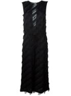 Christian Wijnants Fringed Stripes Jumpsuit, Women's, Size: 40, Black, Acrylic/viscose