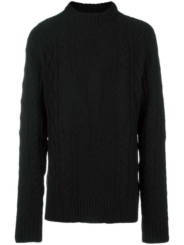 Palm Angels Crew Neck Jumper, Men's, Size: Large, Black, Polyamide/wool