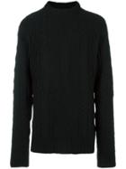 Palm Angels Crew Neck Jumper, Men's, Size: Large, Black, Polyamide/wool