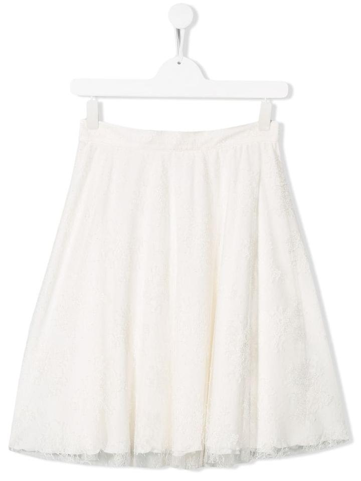 Philosophy Di Lorenzo Serafini Kids Teen Lace Midi Skirt - White