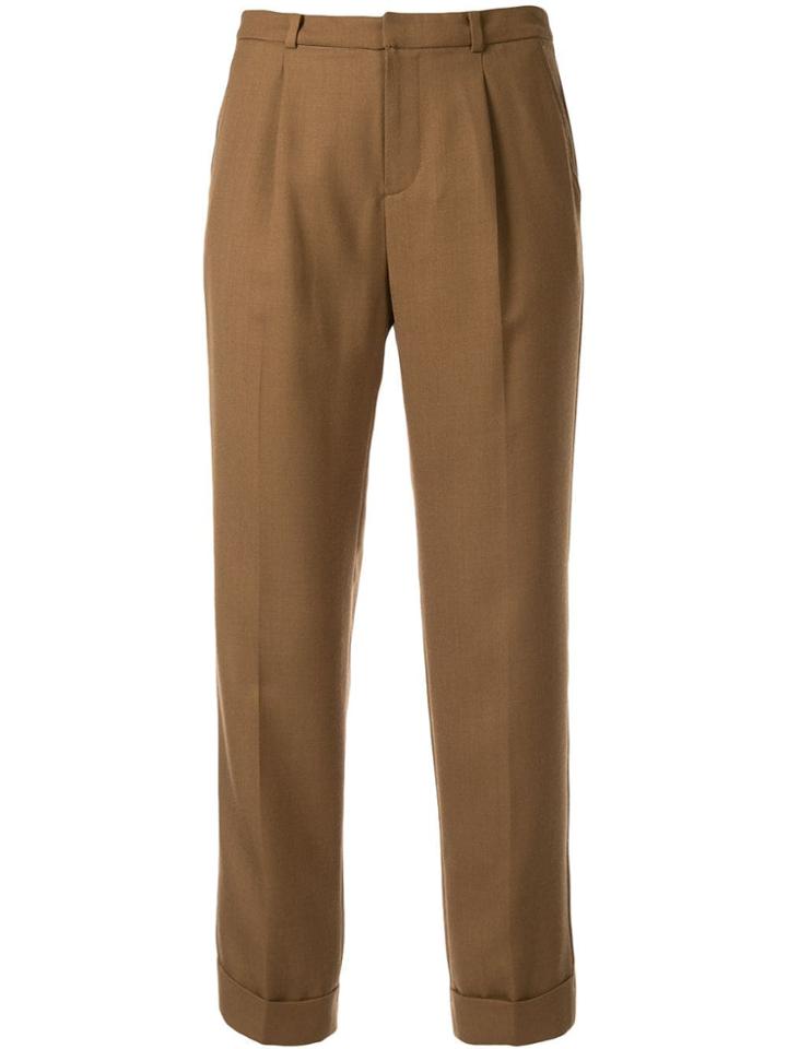 Loveless High-waisted Cropped Trousers - Brown