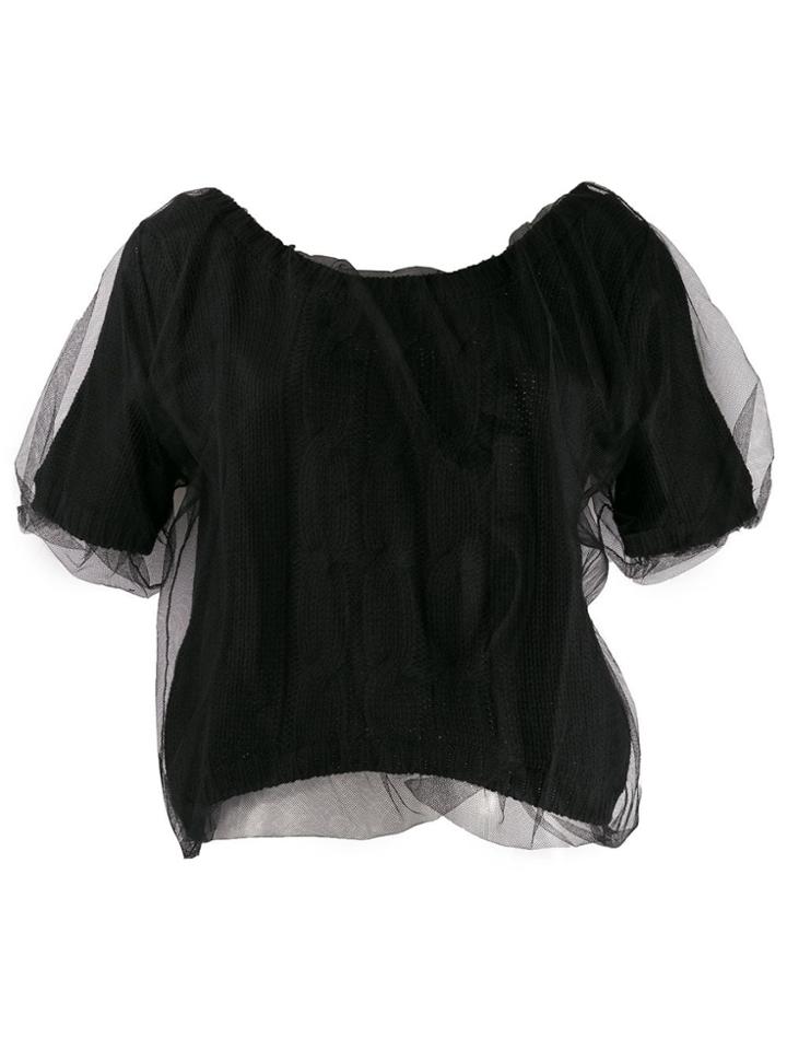 Msgm Tulle Top - Black