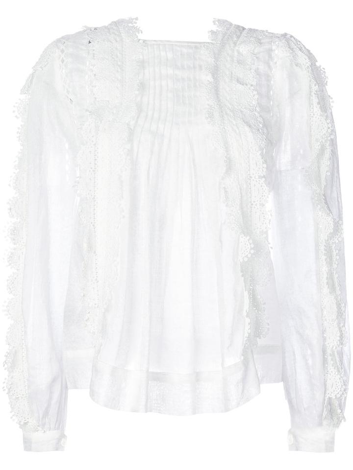 Isabel Marant - Nell Blouse - Women - Cotton/ramie - 42, White, Cotton/ramie