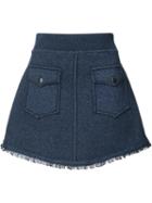 Derek Lam 10 Crosby Patch Pocket Mini Skirt, Women's, Size: Xs, Blue, Cotton