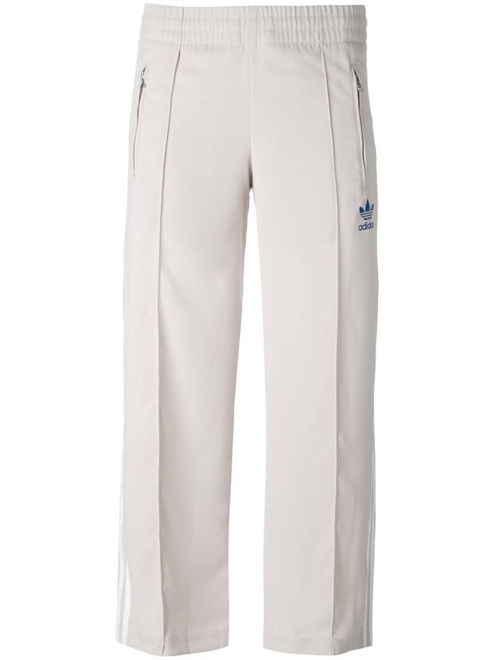 Adidas - Cropped Joggeres - Women - Polyester - 38, Women's, Nude/neutrals, Polyester