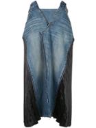 Junya Watanabe Pleat Insert Denim Skirt - Blue