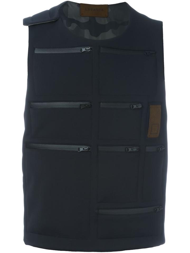Letasca Zippers Camouflage Double Sided Gilet