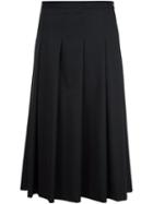 Y's Pleated Skirt, Women's, Size: 2, Black, Wool