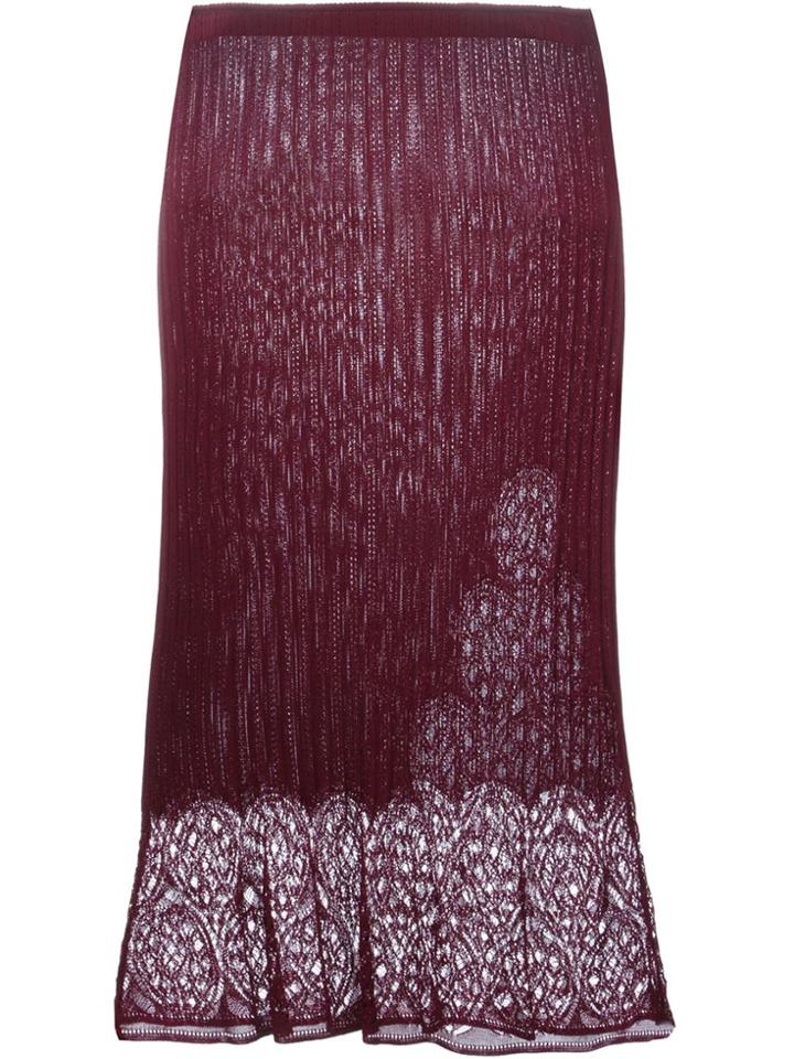 John Galliano Vintage Body Con Skirt - Red