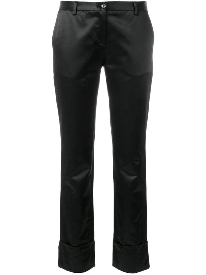 Romeo Gigli Pre-owned Cropped Slim Trousers - Black