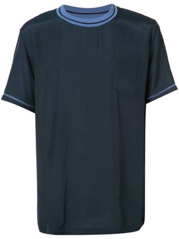 F.s.z - Pullover T-shirt - Men - Rayon - L, Blue, Rayon