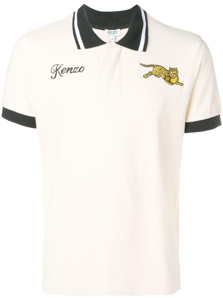 Kenzo Embroidered Logo Polo Shirt - Neutrals
