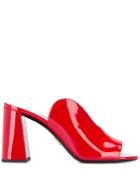 Prada Block Heel Mules - Red