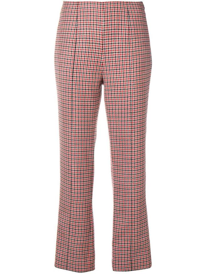 Courrèges Houndstooth Straight Trousers - Red