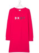Dkny Kids Teen Logo Printed Dress - Pink & Purple