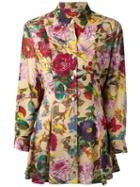 Kenzo Vintage Floral Print Tunic Blouse, Women's, Size: Medium, Nude/neutrals
