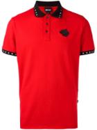 Just Cavalli Embroidered Logo Polo Shirt, Men's, Size: Medium, Red, Cotton/spandex/elastane
