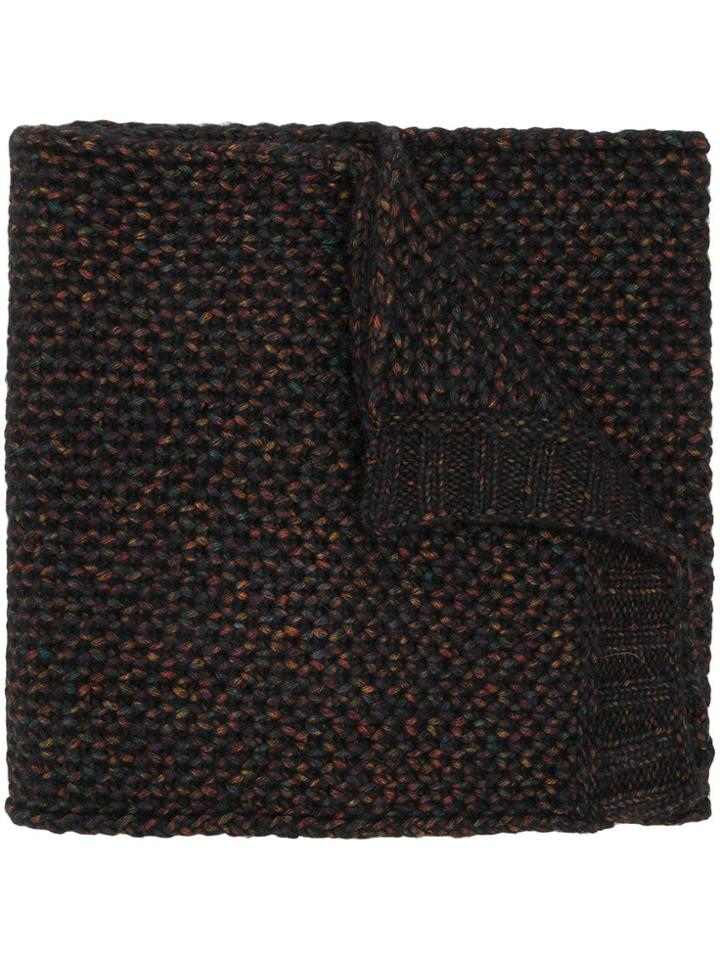 Z Zegna Chunky Knit Scarf - Black