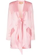 Matériel Front Tie Detail Blazer - Pink