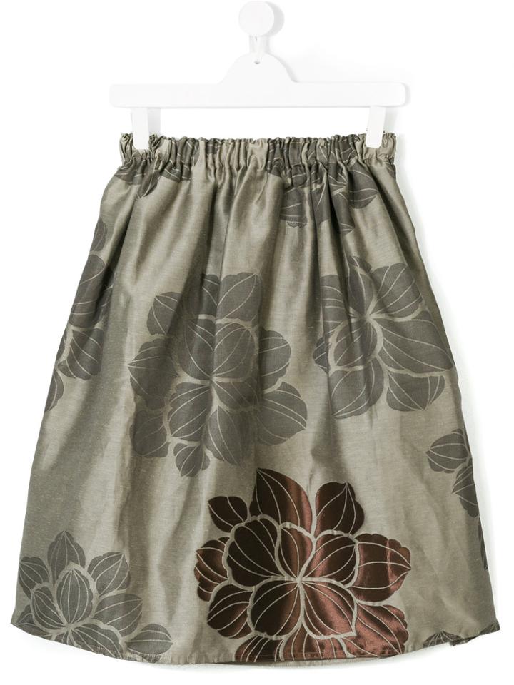 La Bottega Di Giorgia Floral-jacquard Skirt - Grey