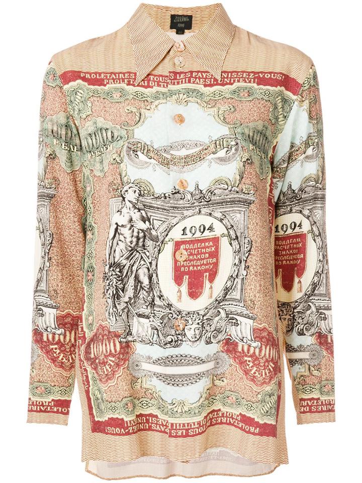 Jean Paul Gaultier Vintage Printed Long Sleeve Shirt - Brown