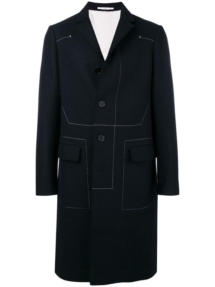 Jil Sander Contrast Stitch Coat - Blue