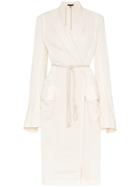 Ann Demeulemeester Loose Fit Tie Waist Mid Length Trench Coat -