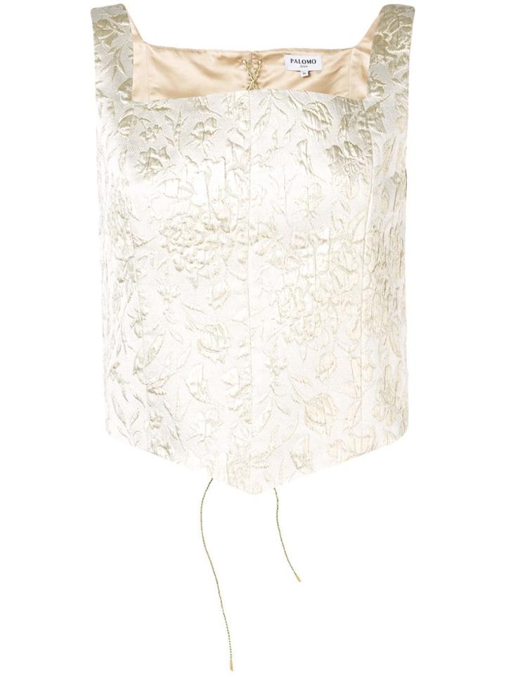 Palomo Spain Square Neck Top - Nude & Neutrals