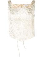 Palomo Spain Square Neck Top - Nude & Neutrals